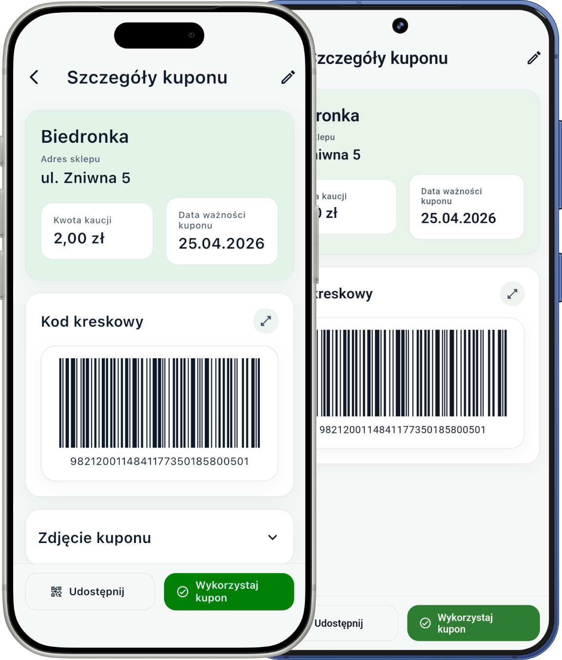 Wybieranie kuponu z listy